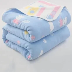 Nordische Baumwollgaze-Überwurfdecke - Weiche Cartoon-Tagesdecke für Betten und Sofas