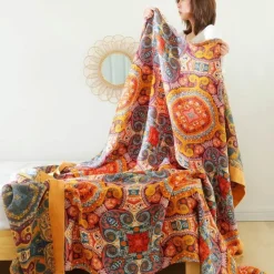 Nordische Überwurfdecke aus Baumwolle – weiche Gaze-Sofa-Tagesdecke