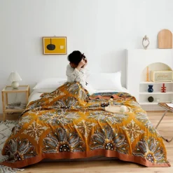 Nordische Überwurfdecke aus Baumwolle – weiche Gaze-Sofa-Tagesdecke