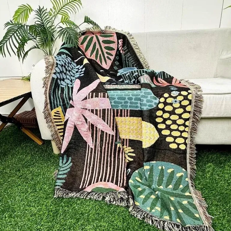 Nordische böhmische Decke – vielseitiger Bett-Sofa-Bezug, ethnisches Picknick, Camping, unverzichtbar