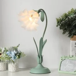 Nordische Blumen-Charme-Tischlampe - Eleganter Wohndekor-Akzent