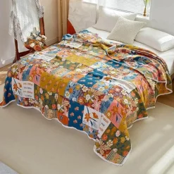 Nordische Blumendecke - Weiche Sommerdeko aus Baumwolle