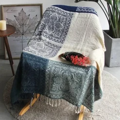 Nordische Boho-Überwurfdecke - Premium-Sofabezug im Retro-Karomuster