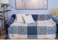 Nordische Boho-Überwurfdecke - Premium-Sofabezug im Retro-Karomuster