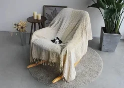 Nordische Boho-Überwurfdecke - Premium-Sofabezug im Retro-Karomuster