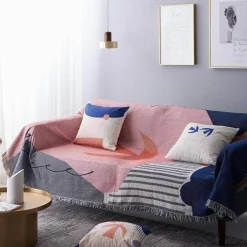 Nordische geometrische Überwurfdecke - Gemütliche moderne Wohndekoration