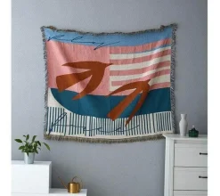 Nordische geometrische Überwurfdecke - Gemütliche moderne Wohndekoration