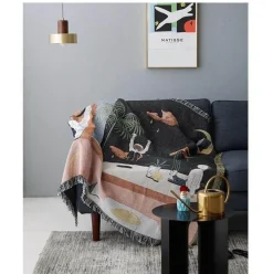 Nordische geometrische Überwurfdecke - Gemütliche moderne Wohndekoration