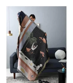 Nordische geometrische Überwurfdecke - Gemütliche moderne Wohndekoration