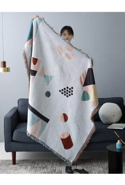 Nordische geometrische Überwurfdecke - Gemütliche moderne Wohndekoration