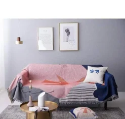 Nordische geometrische Überwurfdecke - Gemütliche moderne Wohndekoration