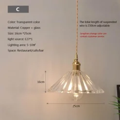 Nordische Glaspendelleuchte - Transparente Leuchte