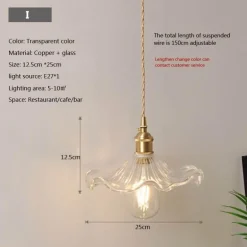 Nordische Glaspendelleuchte - Transparente Leuchte