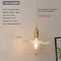 Nordische Glaspendelleuchte - Transparente Leuchte