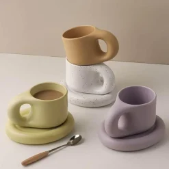 Nordische Keramiktasse - Handgemachte Kaffeetasse