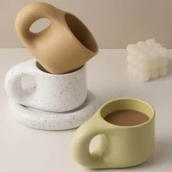 Nordische Keramiktasse - Handgemachte Kaffeetasse