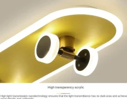 Nordische LED-Deckenleuchte – Kreatives Skateboard-Design