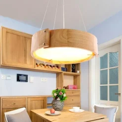 Nordische LED-Pendelleuchte aus Holz – Luxuriöse Wohnraumbeleuchtung