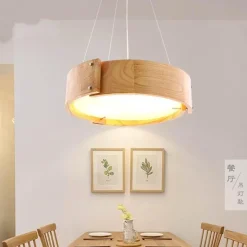 Nordische LED-Pendelleuchte aus Holz – Luxuriöse Wohnraumbeleuchtung