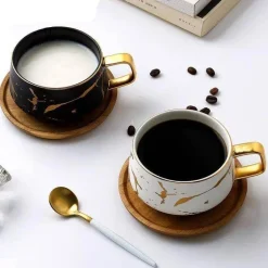 Nordische Marmor-Keramik-Kaffeetassen – Elegantes Designer-Trinkgeschirr