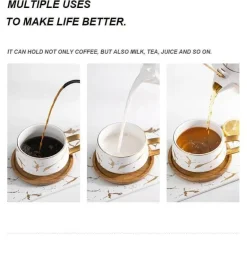 Nordische Marmor-Keramik-Kaffeetassen – Elegantes Designer-Trinkgeschirr