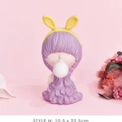 Nordische Mädchen-Skulptur – Bubble Bow-Knot Home Decor Akzent