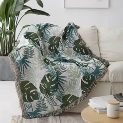 Nordische Meerjungfrau Gestrickte Überwurfdecke - Boho Reisesofadecke