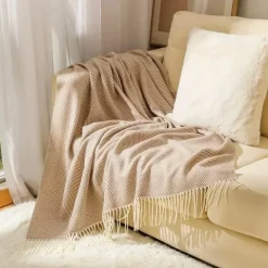 Nordische Streifen Überwurfdecke - Weiches Boho-Sofa-Schlafzimmerdekor