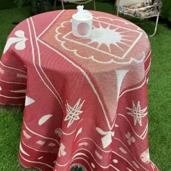 Nordische Strickdecke – Bohemian-Überwurf für den Außenbereich für Camping-Wohnzimmerdekor