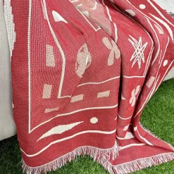 Nordische Strickdecke – Bohemian-Überwurf für den Außenbereich für Camping-Wohnzimmerdekor