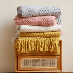 Nordische Strickdecke – weicher Luxus-Tagesdecken-Sofabezug