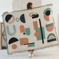 Nordische Strickdecke für draußen – gemütliche Camping-Picknickmatte