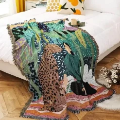 Nordische Strickdecke für draußen – gemütliche Camping-Picknickmatte