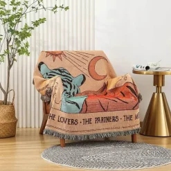 Nordische Strickdecke für draußen – gemütliche Camping-Picknickmatte