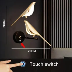 Nordische Vogel-Wandleuchte – Moderne dekorative Beleuchtungsvorrichtung