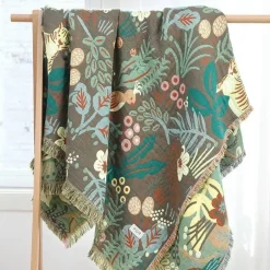 Nordische Waldtier-Überwurfdecke - Gemütliche Cartoon-Dekodecke