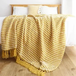 Nordische weiße Strickdecke - Weicher Sofa-Bettbezug für die Heimdekoration