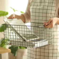 Nordischer Aufbewahrungskorb aus Eisen – Organizer für Küche und Badezimmer