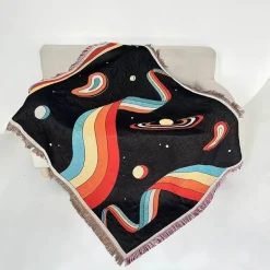 Nordischer Boho-Bettbezug – Stilvolle Jacquard-Bettdecke mit Blumenmuster