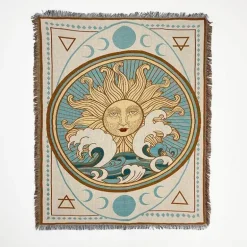 Nordischer Boho-Bettbezug – Stilvolle Jacquard-Bettdecke mit Blumenmuster