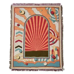 Nordischer Boho-Bettbezug – Stilvolle Jacquard-Bettdecke mit Blumenmuster