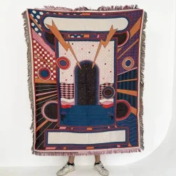 Nordischer Boho-Bettbezug – Stilvolle Jacquard-Bettdecke mit Blumenmuster