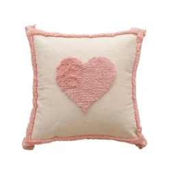 Nordischer rosa geometrischer Kissenbezug - 45x45cm Baumwoll-Canvas-Tufted-Hülle