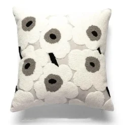 Nordischer Schachbrett-Kissenbezug - Schwarz-Weiß-Plüsch-Kissenbezug