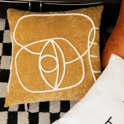 Nordischer Schachbrett-Kissenbezug - Schwarz-Weiß-Plüsch-Kissenbezug