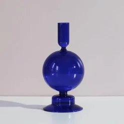 Nordischer stilvoller Kerzenhalter aus Blasenglas