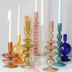 Nordischer stilvoller Kerzenhalter aus Blasenglas