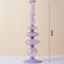 Nordischer stilvoller Kerzenhalter aus Blasenglas