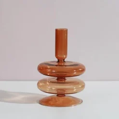 Nordischer stilvoller Kerzenhalter aus Blasenglas