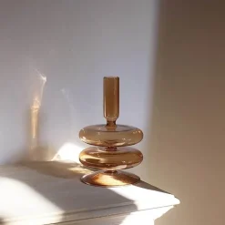 Nordischer stilvoller Kerzenhalter aus Blasenglas